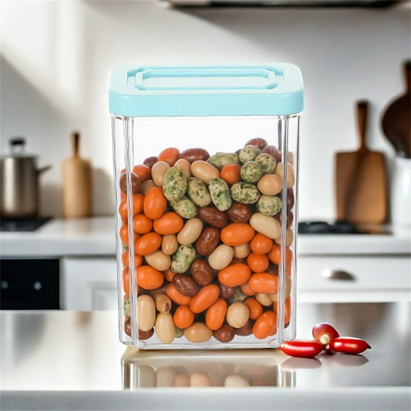 pvdgvd Airtight Food Storage Container, Tall Plastic Jar with Lid for Cereal Flour, Food-Grade & Clear, 5 Sizes Available, Kitchen Pantry Organizer