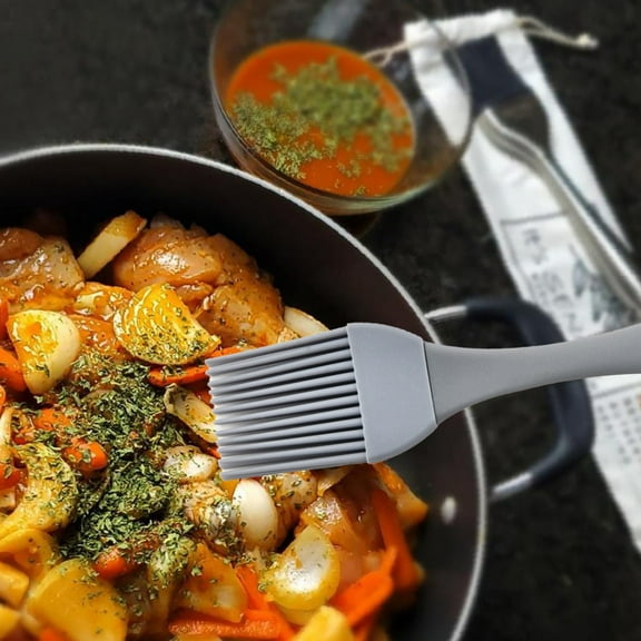 pvdgvd Baking Handle Brush - High Temperature Resistant, Silica Gel, Food Grade, Non-slip Handle, Easy to Clean - For Home Barbecue, Cake Baking