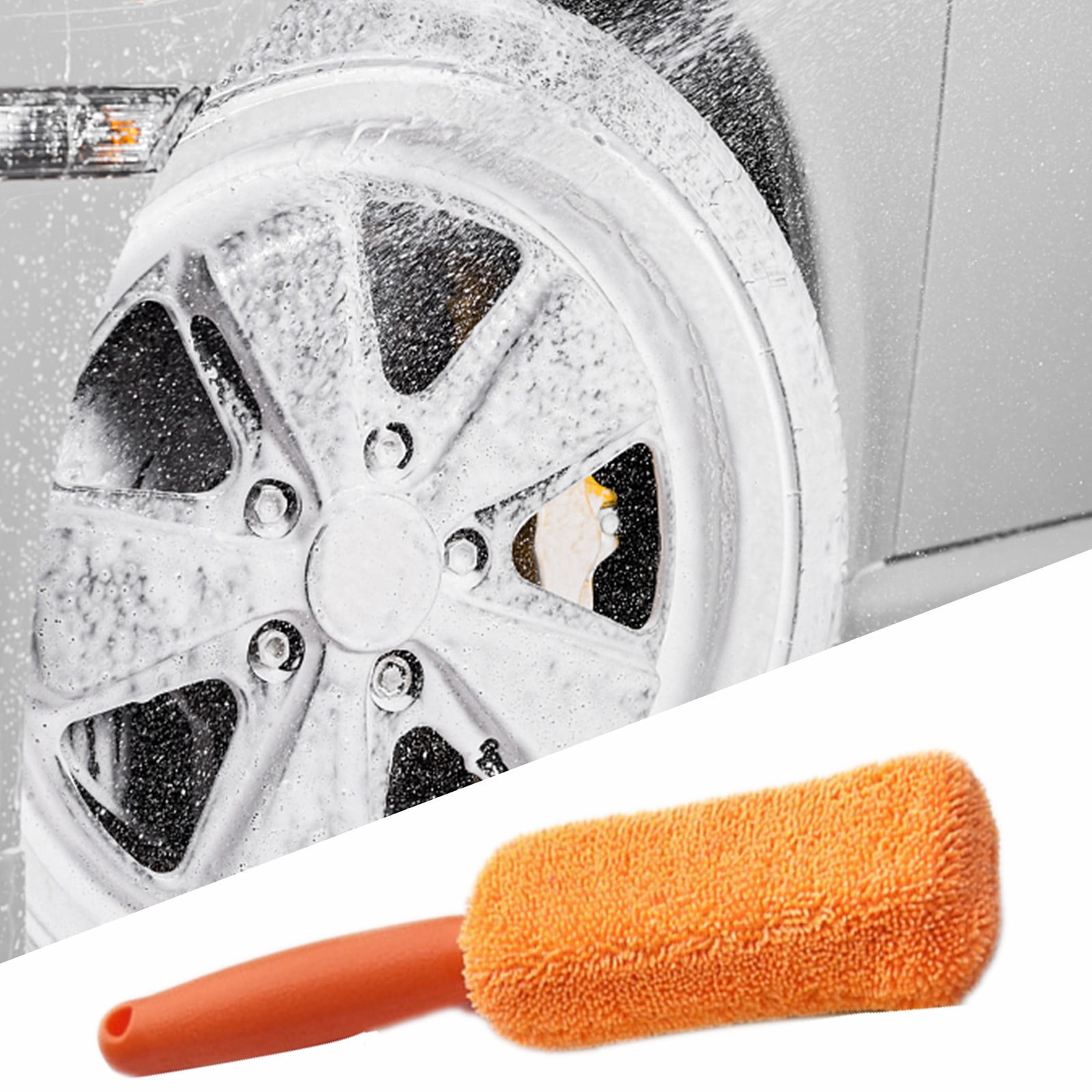 pvdgvd Car Wash Tire Brush Microfiber Car Hub Brush,Efficient Microfiber Brush for Sparkling
