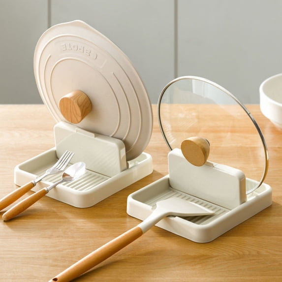 pvdgvd Modern Simple Flat Lid Rack, Multifunctional Foldable Shelf for Pot Lids, Spoons, Chopsticks, Cutting Boards - Space Saving, Safe Material, Kitchen Organizer