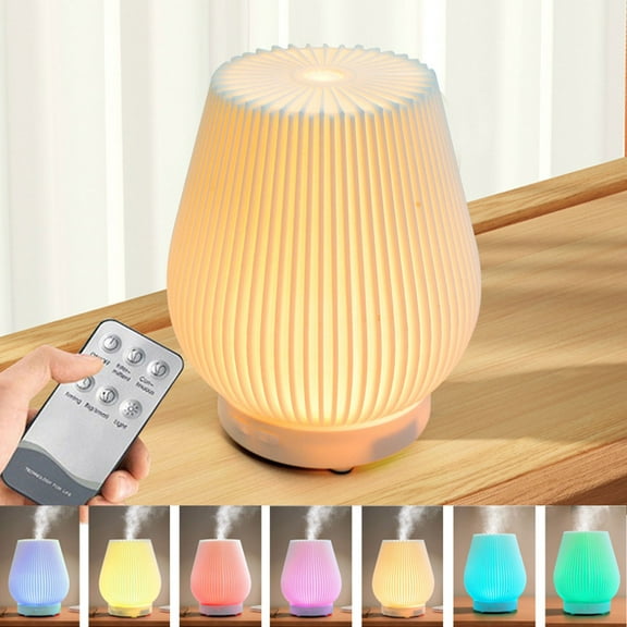 pvdgvd Oil Diffuser with Remote Control, Aromatherapy Cool Mist Humidifier, 200ml Capacity & Waterless Auto-Off, 7 LED Colors for Bedroom Yoga SPA Baby, USB Powered & Quiet Operation
