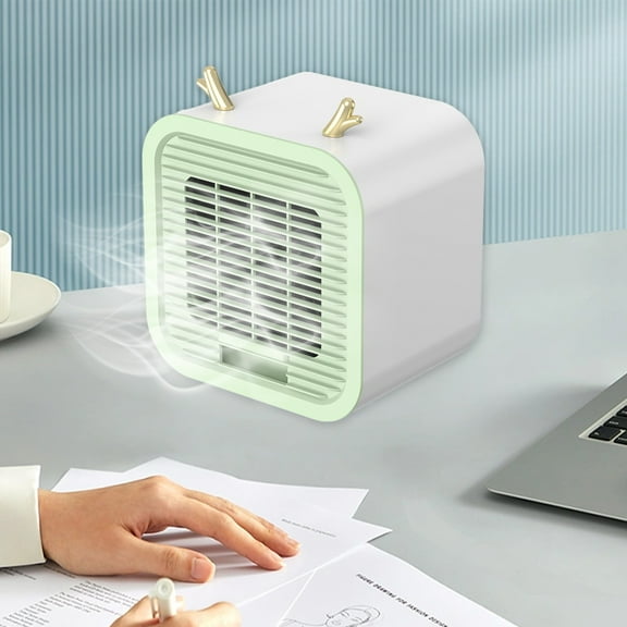 pvdgvd Portable Mini Air Conditioner Fan, 3-Speed with Ice Crystal Box & Automatic Shaking, USB Powered for Home Office Bedroom, Efficient Cooling & Energy Saving