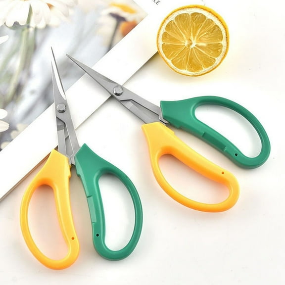 pvdgvd Sturdy Garden Trimming Scissors, Soft Grips & Bent Blade for Grape Fruit Tree Pruning, Comfortable & Durable