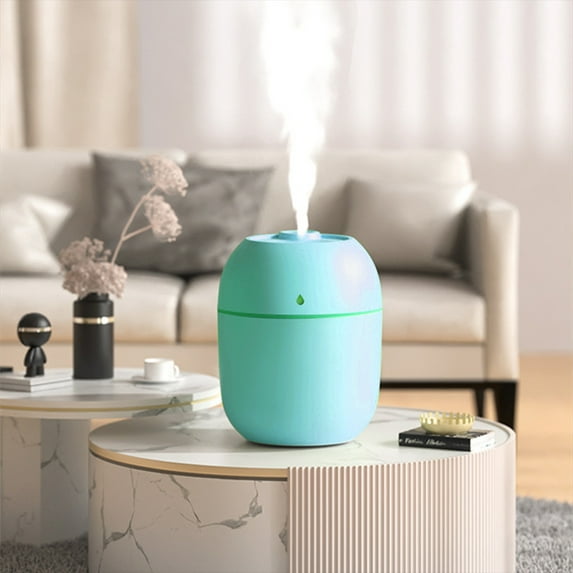 pvdgvd USB Humidifier with Light, Quiet Cool Mist 220ML for Bedroom, Office & Plants, Easy to Clean & Portable