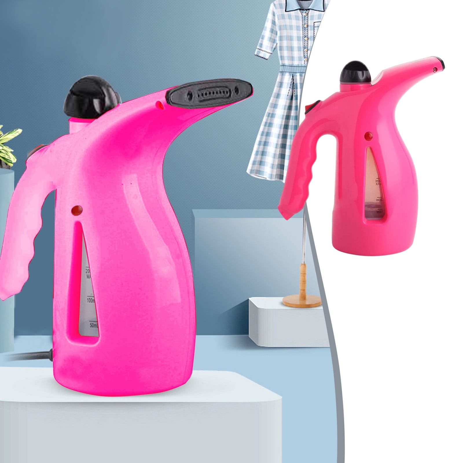 pvdgvd Universal Clothes Steamer, Handheld with Vertical Ironing & Round Brush, Fast Ironing for All Fabrics, Portable for Home Travel, Prevents Scalding & Efficient