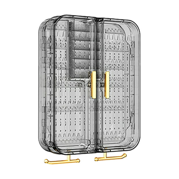 pvdgvd Wall Mounted Jewelry Organizer No Punching Transparent Necklace Storage Hanging Box Cabine Bedroom Earring Ring Decor Display Rack Teen Birthday Gifts