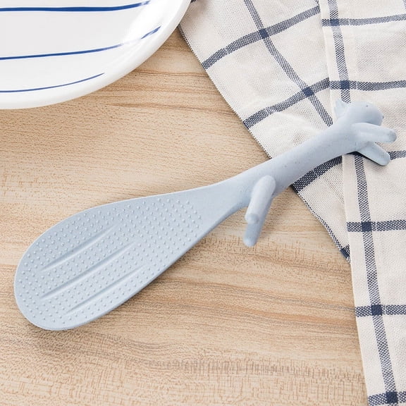 pvdgvd Wheat Straw Rice Spoon, Non-Stick & Heat Resistant, Standable Design for Rice Cooker, Kitchen Utensil