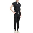 thumbnail image 1 of pwebopa Scrubs for Women Set, Stylish Mandarin Collar Top and Jogger Pants with Pockets Relaxed Fit Stretch Nurse Uniform Sales Hot, 1 of 6