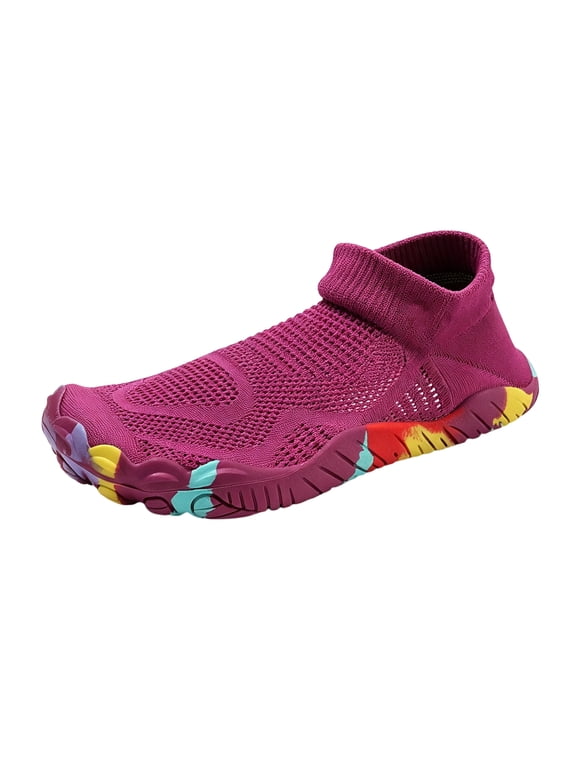 Barefoot Water Shoes for Women Breathable Knit Quick Dry Five Toe Minimalist Beach Swimming Pool Yoga Aqua Sock Footwear Purple 39