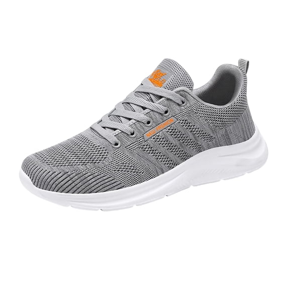 pwidon Men's Breathable Knit Running Shoes Lightweight Non Slip Athletic Walking Gym Casual Workout Sneakers Gray 40