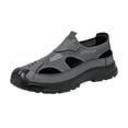 thumbnail image 1 of pwidon Men's Closed Toe Mesh Hiking Sandals Slip On Non Slip Thick Rubber Sole Outdoor Summer Walking Shoes Gray 45, 1 of 6