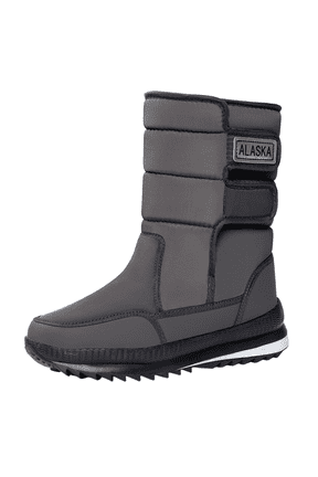 Snow Boots for Men Adjustable Hook and Loop Thermal Insulated Winter Fastener Water Resistant Anti Slip Sole Cold Resistant Ski Outdoor Hiking Ankle Boots Gray 42