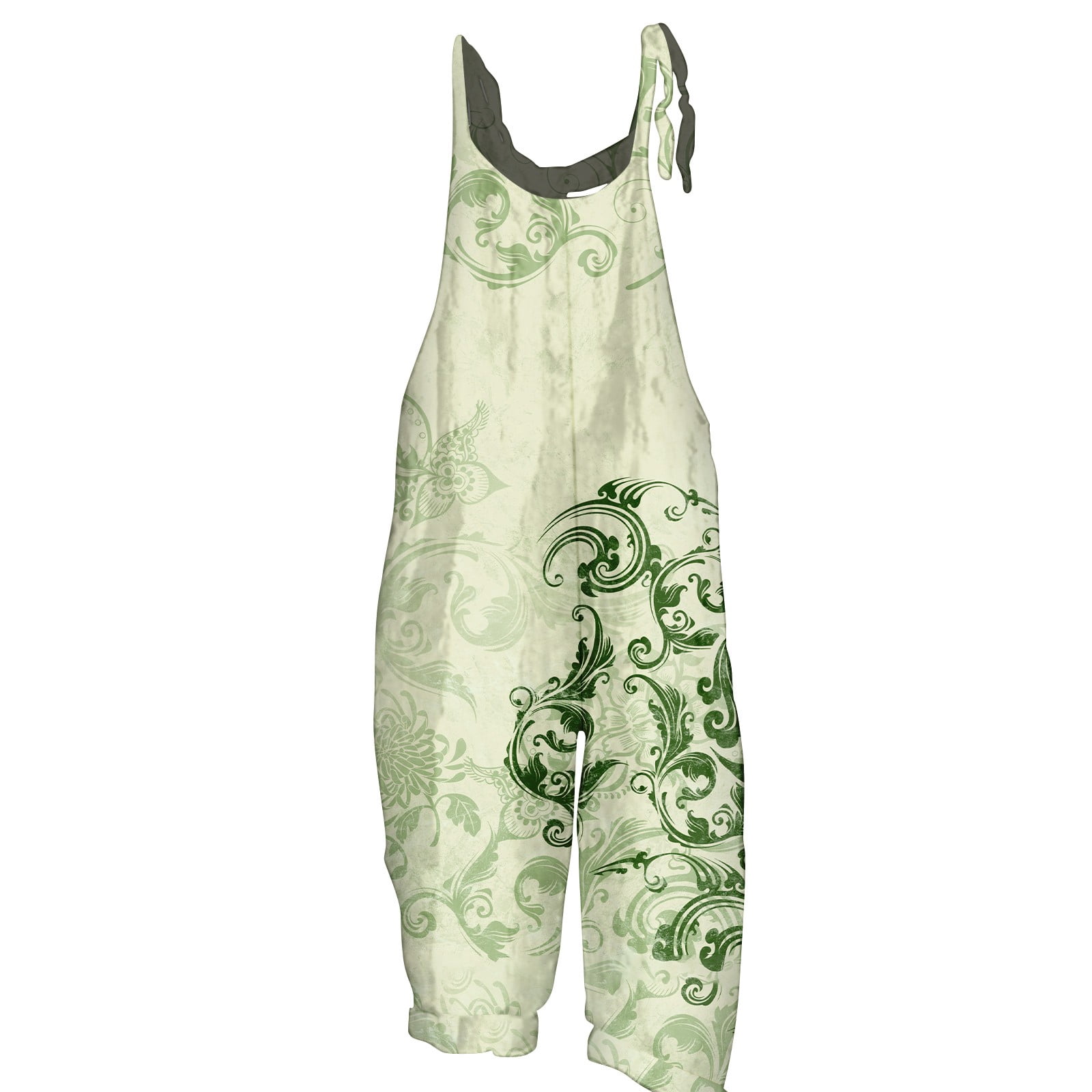 Wavlynn Organic Denim Jumpsuit for Women Oversized Navy Floral Print Summer Comfort Romper