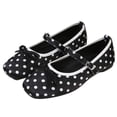 thumbnail image 1 of pwidon Women's Bow Mary Jane Flats Square Toe Adjustable Buckle Strap Polka Dot Casual Walking Ballet Shoes Black 6, 1 of 6