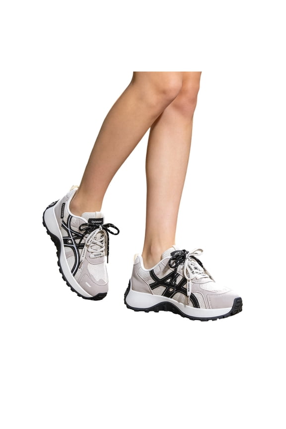 Women's Chunky Sneakers Athletic Shoes Platform Breathable Mesh Walking Running Casual Fashion Trainers Beige 6