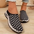 thumbnail image 1 of pwidon Women's Mule Sneakers Backless Closed Toe Slip On Platform Checkered Knit Comfort Walking Clogs Black 6.5, 1 of 4