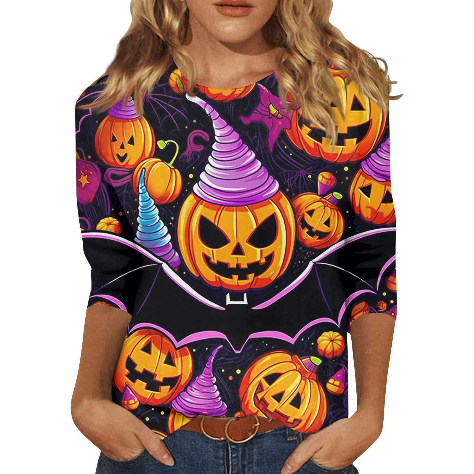 Black Mens Track Athletic Happy Holiday Halloween Brunch Jogger Tops Long Sleeve Blouses For