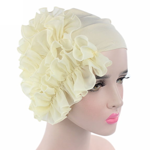 pxiakgy baseball cap women flower cancer chemo hat beanie scarf turban head wrap cap headband beige + one size
