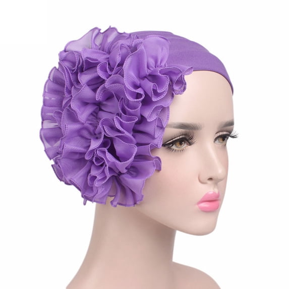 pxiakgy baseball cap women flower cancer chemo hat beanie scarf turban head wrap cap headband purple + one size