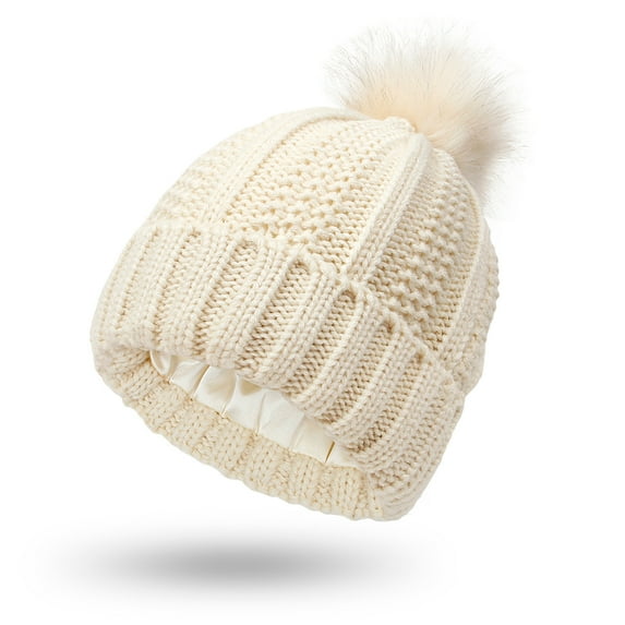 pxiakgy baseball cap womens winter knitted beanie hat with pom warm knit cap beanie hats for women beige + one size