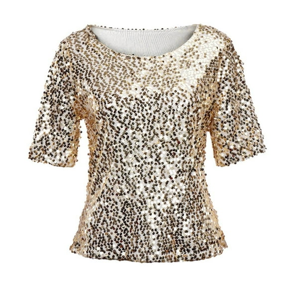 pxiakgy blouse fashion casual sequins party top tops women shirt crop coctail women's blouse gold 4xl