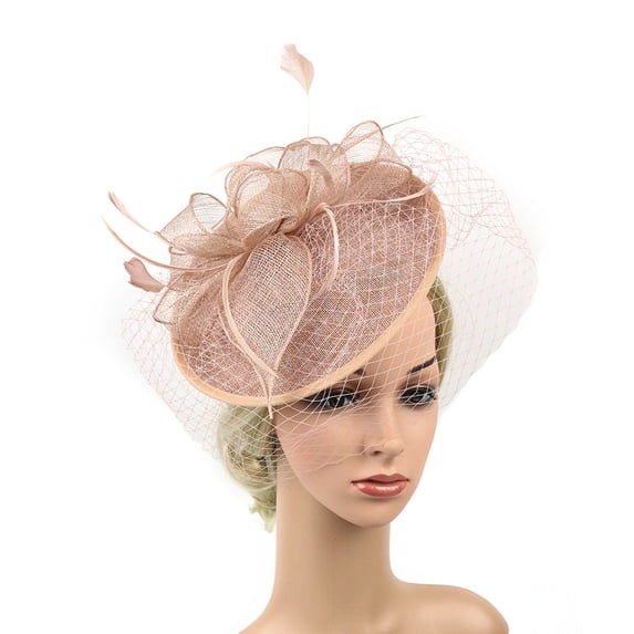 pxiakgy headbands for women handmade women hair clip wedding casual fascinator large hat headpieces pink + one size