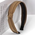 thumbnail image 1 of pxiakgy headbands for women womens headband wave point hairband bow tie wide-brimm headwrap hair band khaki + one size, 1 of 2