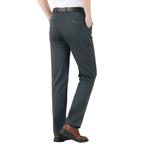 pxiakgy jeans for men elastic waist casual business color men's pants thin high trousers solid men's pants men casual pants dark grey + m
