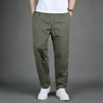 thumbnail image 1 of pxiakgy jeans for men mens fashion casual loose cotton plus size pocket lace up elastic waist pants trousers men casual pants army green + 4xl, 1 of 7