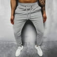 thumbnail image 1 of pxiakgy men's pants mens pants casual solid color lace-up track workout pants with pocketmen's casual pants grey + xxl, 1 of 7