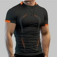 thumbnail image 1 of pxiakgy mens t shirt men summer high elasticity breathable sports tight short sleeve pattern print quick dry fitness top men t shirts black + 3xl, 1 of 5