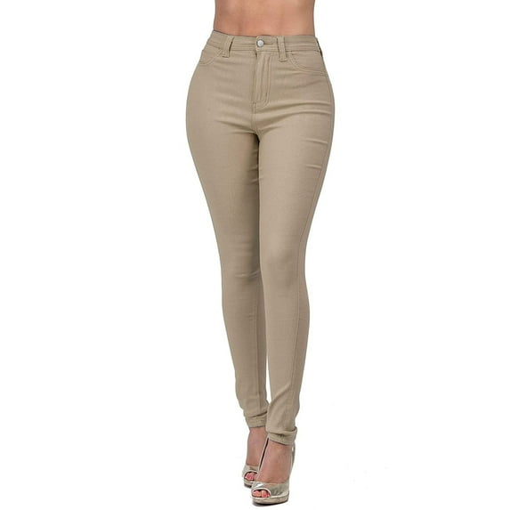 pxiakgy pants for women fashion women's pure color high-waisted straight-barrel small feet jeans coffee + l