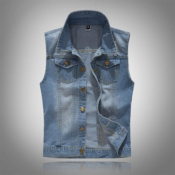 pxiakgy shirts for men casual vest blouse fashion jacket cowboy denim men's shoulder in men's blouse men formal shirts blue + xl