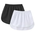 thumbnail image 1 of pxiakgy skirts for women 2 piece unishirt extender adjustable layering top lower sweep half-length elastic waist band false hemline mini white + s, 1 of 9