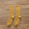 thumbnail image 1 of pxiakgy socks for women fashion winter keep warm women solid ladies breathability thick socks yellow + one size, 1 of 2