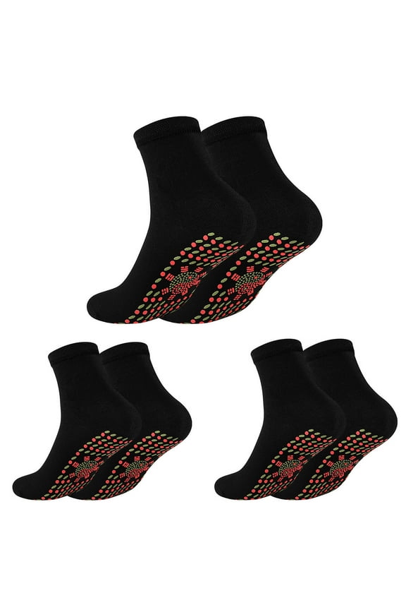 socks for women self-heating warm winter pairs 3 heated tourmaline socks comfortable socks black + one size