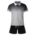 thumbnail image 1 of pxiakgy suits for men short shirts 2-piece summer menâs pants & beach sleeve sets printed shorts men suits & sets men suits grey + xl, 1 of 5