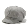 thumbnail image 1 of pxiakgy visors for women vintage women winter solid hat beret cap korean painter newsboy berets grey + one size, 1 of 2