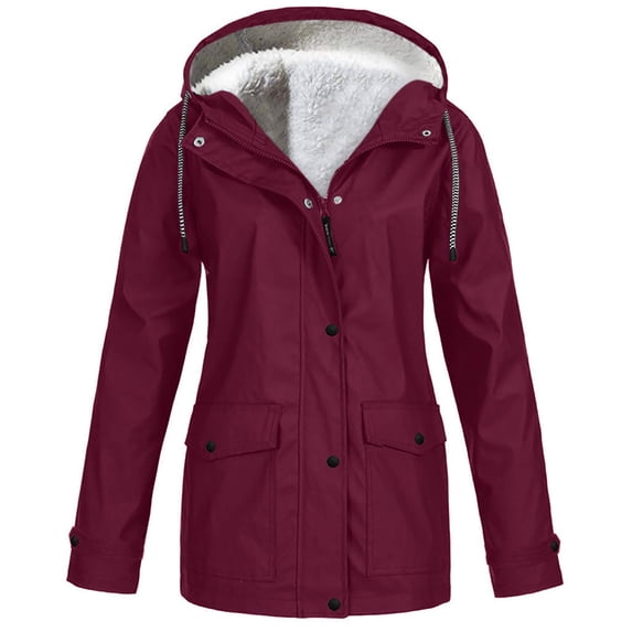 pxiakgy winter coats for women women solid rain outdoor plus size hooded raincoat windproof jacket coat womens winter coats + us 6