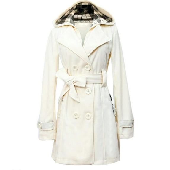 pxiakgy winter coats for women womens warm winter hooded long sections coat belt double jacket coat for women white + xxl