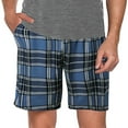 thumbnail image 1 of pxiakgy women's sleepwear mens fashion casual plaid printed elastic waist shorts home pants pajamas navy blue + xl, 1 of 8