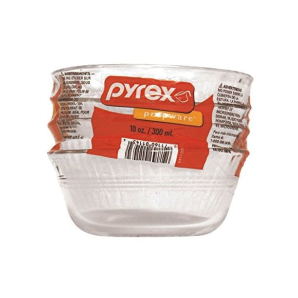 Pyrex Bakeware Custard Cups, Glass 10-Ounce, Set of 4, Oven and
