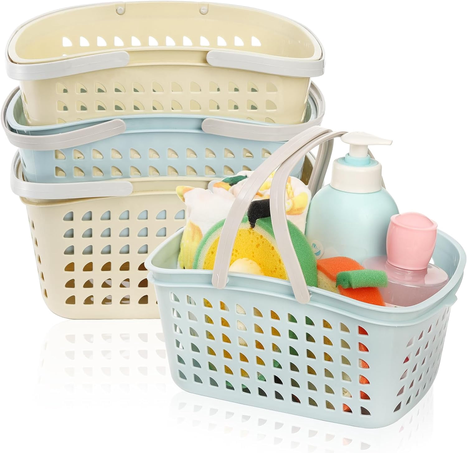 Stackable Caddy q 4 Pack Shower Caddy Basket, Portable Storage Basket with Dual Handle ...
