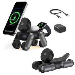 Imego 25W Wireless Charger Stand Compatible with IPhone 17/16, 3-in-1 Morphic Canis Mag-Safe For AirPods, Apple Watch & Night Light Black