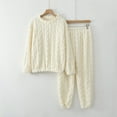 thumbnail image 1 of qILAKOG 2 Piece Fluffy Pajamas Set for Women Soft Comfy Fleece Pjs Pullover Pants Loose Plush Sleepwear Fuzzy Loungewear for Winter White Free Size, 1 of 6