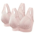 thumbnail image 1 of qILAKOG 2PC Womens Bras Plus Size on Ladies Traceless Comfortable No Steel Ring Wireless Vest Breathable Gathering Front Closure Buckle Bra Women Underwear Size S, 1 of 5