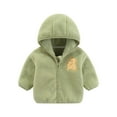 thumbnail image 1 of qILAKOG Baby Girl Boy Fleece Zip Up Hoodie Fuzzy Long Sleeve Jacket Hooded Teddy Coat Winter Shacket Warm Outwear Cardigan Lightweight Cute Kid Apparel Unisex Cute Hoodie Coat, 1 of 2