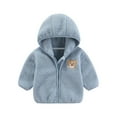 thumbnail image 1 of qILAKOG Baby Girl Boy Fleece Zip Up Hoodie Fuzzy Long Sleeve Jacket Hooded Teddy Coat Winter Shacket Warm Outwear Cardigan Lightweight Cute Kid Apparel Unisex Cute Hoodie Coat, 1 of 7