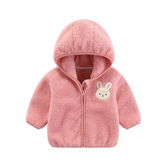 qILAKOG Baby Girl Boy Fleece Zip Up Hoodie Fuzzy Long Sleeve Jacket Hooded Teddy Coat Winter Shacket Warm Outwear Cardigan Lightweight Cute Kid Apparel Unisex Cute Hoodie Coat