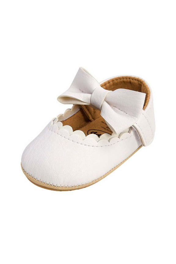 Baby Girl Shoes, Closed Toe White, 0-3 Months